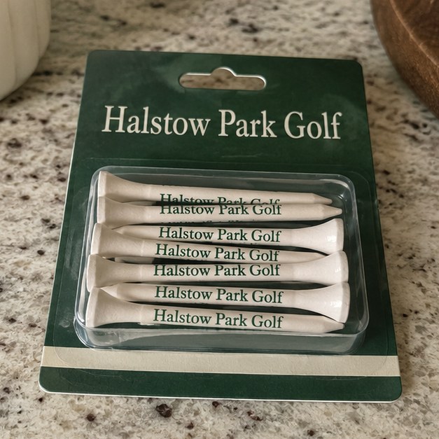 Custom golf tees — customer photo